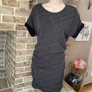 J.Crew ruched knit space-dye sweatshirt dress gray